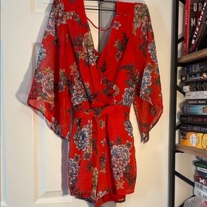 Bailey Blue Scarlet Floral Romper